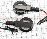 Поворот диодный на гибкой ножке + габарит белый LED  БУБЛИК  секвентальный, 2шт