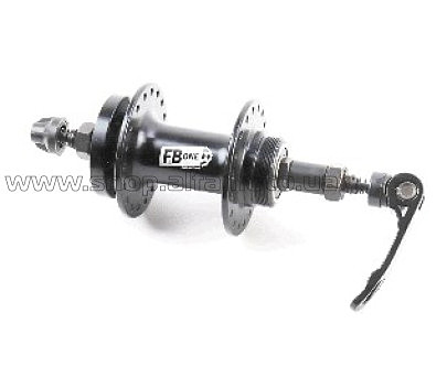 Втулка   заднего колеса велосипеда   (36 спиц, 14G) под вольнобег, Disk-brake, 2 пром-подшипника 6200 2RS, креп. эксцентрик, черная FB-A208В