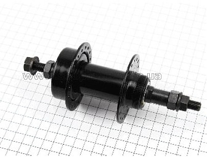 Втулка   заднего колеса велосипеда   (36 спиц, 14G) под свободобег, Disk-brake, креп. гайка черная SF-A25R