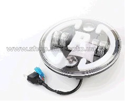 Вставка в фару с ободком R универсальная 6-LED, d-180mm, МОТО TUNING