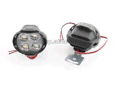 Фара дополнительная светодиодная влагозащитная &mdash; 4 LED с креплением, к-кт 2шт 64*50мм