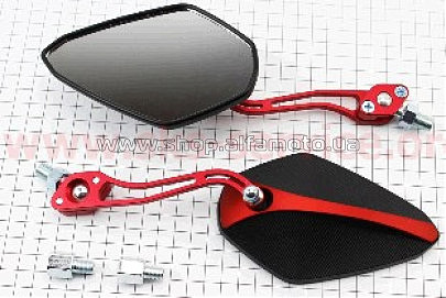 Зеркала  ПРИЗМА SPORT, красные, м8/10 (с регулировкой наклона), тип 3
