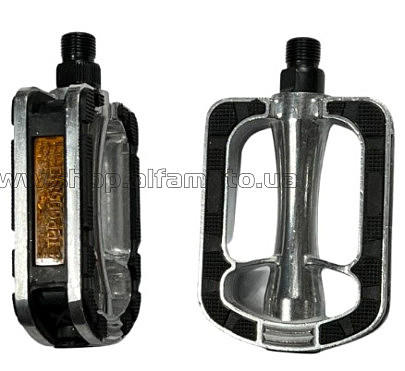 Педали велосипедные   9/16 (112x72x25mm) алюминиевые, серебристо-чёрные NWL-369RL BBC