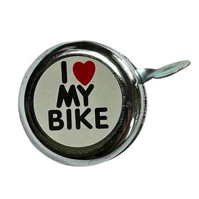 Звонок велосипедный   (I LOVE MY BIKE)    (хром, металл) BBC