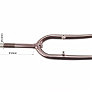 Вилка 24" с резьбой 1" (25,4мм), шток 210мм, V-brake, коричневая