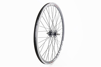 Колесо 26" переднее V/Disk-brake, обод "капля" и втулка 14Gx36H алюминиевые, пром-подшипники 6000 2RS, крепл. гайка, "GRAVITY"