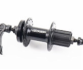 Втулка задняя MTB алюминиевая 14Gx36H под кассету 8-10зв, Disk-brake, 2 пром-подшипники 6200 2RS, крепл. эксцентрик, чёрная MS37R