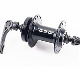 Втулка передняя MTB алюминиевая 14Gx36H, Disk-brake, 2 пром-подшипники 6200 2RS, крепл. эксцентрик, чёрная MS3951F