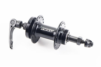 Втулка задняя MTB алюминиевая 14Gx36H под вольнобег, Disk-brake, 2 пром-подшипники 6200 2RS, крепл. эксцентрик, чёрная MS3951F